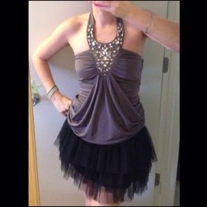 NWOT Stunning Jeweled Halter Top